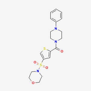 molecular formula C19H23N3O4S2 B3589481 (4-Morpholin-4-ylsulfonylthiophen-2-yl)-(4-phenylpiperazin-1-yl)methanone 