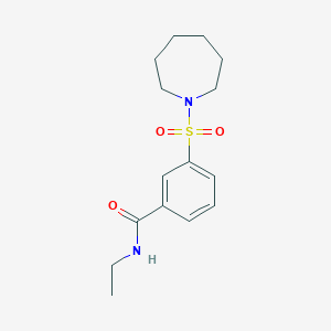 molecular formula C15H22N2O3S B3589489 3-(azepan-1-ylsulfonyl)-N-ethylbenzamide 