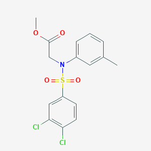 molecular formula C16H15Cl2NO4S B3589527 methyl 2-(N-(3,4-dichlorophenyl)sulfonyl-3-methylanilino)acetate 