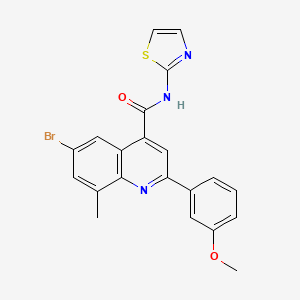 molecular formula C21H16BrN3O2S B3589554 6-bromo-2-(3-methoxyphenyl)-8-methyl-N-1,3-thiazol-2-yl-4-quinolinecarboxamide 