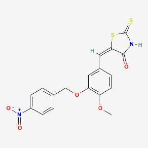 (5E)-5-[[4-methoxy-3-[(4-nitrophenyl)methoxy]phenyl]methylidene]-2-sulfanylidene-1,3-thiazolidin-4-one