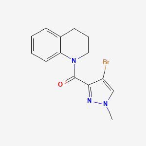 molecular formula C14H14BrN3O B3589667 (4-BROMO-1-METHYL-1H-PYRAZOL-3-YL)[3,4-DIHYDRO-1(2H)-QUINOLINYL]METHANONE 