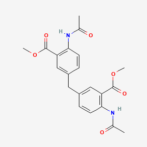 molecular formula C21H22N2O6 B3589669 dimethyl 3,3'-methylenebis[6-(acetylamino)benzoate] 