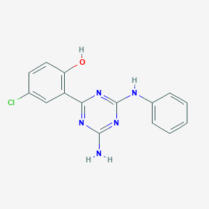 molecular formula C15H12ClN5O B358970 2-[4-Amino-6-(phenylamino)-1,3,5-triazin-2-yl]-4-chlorophenol 
