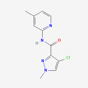 molecular formula C11H11ClN4O B3589702 4-CHLORO-1-METHYL-N-(4-METHYL-2-PYRIDYL)-1H-PYRAZOLE-3-CARBOXAMIDE 