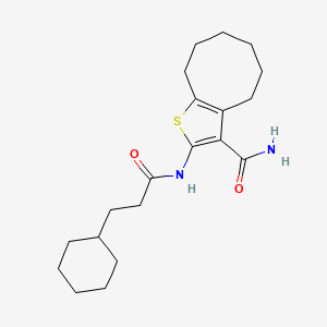 2-[(3-cyclohexylpropanoyl)amino]-4,5,6,7,8,9-hexahydrocycloocta[b]thiophene-3-carboxamide