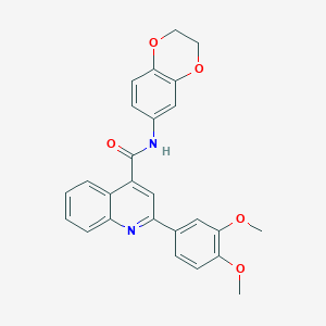 molecular formula C26H22N2O5 B3589717 N-(2,3-dihydro-1,4-benzodioxin-6-yl)-2-(3,4-dimethoxyphenyl)-4-quinolinecarboxamide 