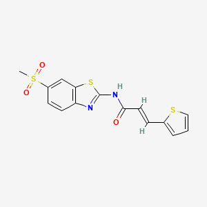 molecular formula C15H12N2O3S3 B3589731 N-[6-(methylsulfonyl)-1,3-benzothiazol-2-yl]-3-(2-thienyl)acrylamide 