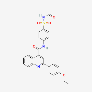 molecular formula C26H23N3O5S B3589733 N-[4-(acetylsulfamoyl)phenyl]-2-(4-ethoxyphenyl)quinoline-4-carboxamide 