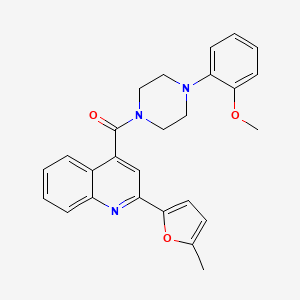 molecular formula C26H25N3O3 B3589777 [4-(2-methoxyphenyl)piperazino][2-(5-methyl-2-furyl)-4-quinolyl]methanone 