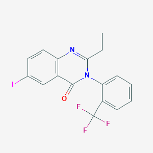 molecular formula C17H12F3IN2O B3589791 2-ethyl-6-iodo-3-[2-(trifluoromethyl)phenyl]-4(3H)-quinazolinone 