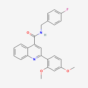 molecular formula C25H21FN2O3 B3589808 2-(2,4-DIMETHOXYPHENYL)-N~4~-(4-FLUOROBENZYL)-4-QUINOLINECARBOXAMIDE 