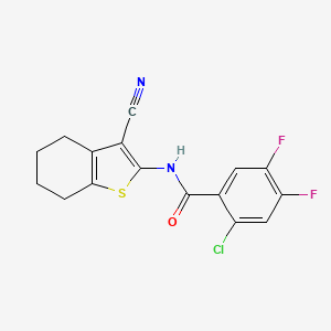 2-chloro-N-(3-cyano-4,5,6,7-tetrahydro-1-benzothiophen-2-yl)-4,5-difluorobenzamide