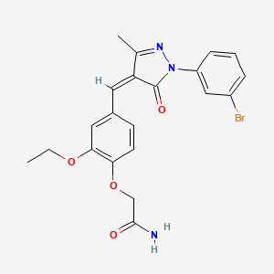 2-(4-{[1-(3-bromophenyl)-3-methyl-5-oxo-1,5-dihydro-4H-pyrazol-4-ylidene]methyl}-2-ethoxyphenoxy)acetamide