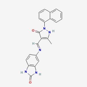 5-({[3-METHYL-1-(1-NAPHTHYL)-5-OXO-1,5-DIHYDRO-4H-PYRAZOL-4-YLIDEN]METHYL}AMINO)-1,3-DIHYDRO-2H-1,3-BENZIMIDAZOL-2-ONE