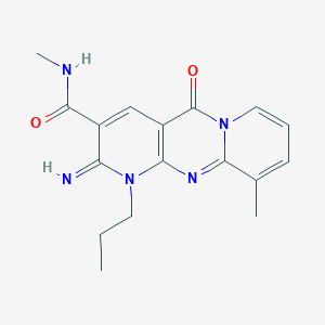 molecular formula C17H19N5O2 B358989 2-imino-N,10-dimethyl-5-oxo-1-propyl-1,5-dihydro-2H-dipyrido[1,2-a:2,3-d]pyrimidine-3-carboxamide CAS No. 618071-99-1