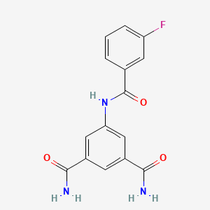 molecular formula C15H12FN3O3 B3589891 5-[(3-fluorobenzoyl)amino]isophthalamide 