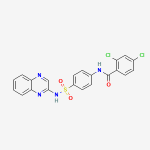 molecular formula C21H14Cl2N4O3S B3589937 2,4-dichloro-N-[4-(quinoxalin-2-ylsulfamoyl)phenyl]benzamide CAS No. 424815-12-3