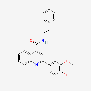 molecular formula C26H24N2O3 B3589945 2-(3,4-dimethoxyphenyl)-N-(2-phenylethyl)-4-quinolinecarboxamide 