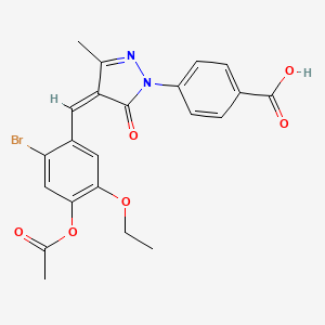 4-{4-[4-(acetyloxy)-2-bromo-5-ethoxybenzylidene]-3-methyl-5-oxo-4,5-dihydro-1H-pyrazol-1-yl}benzoic acid