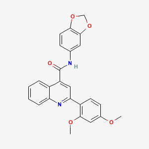 N-(1,3-BENZODIOXOL-5-YL)-2-(2,4-DIMETHOXYPHENYL)-4-QUINOLINECARBOXAMIDE