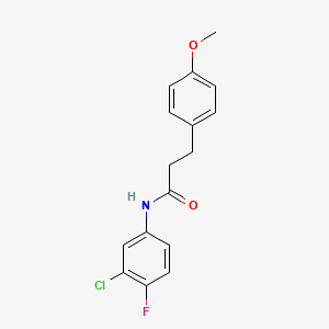 molecular formula C16H15ClFNO2 B3590010 N-(3-chloro-4-fluorophenyl)-3-(4-methoxyphenyl)propanamide 