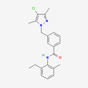 3-[(4-chloro-3,5-dimethyl-1H-pyrazol-1-yl)methyl]-N-(2-ethyl-6-methylphenyl)benzamide