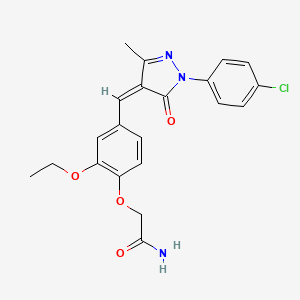 2-(4-{[1-(4-chlorophenyl)-3-methyl-5-oxo-1,5-dihydro-4H-pyrazol-4-ylidene]methyl}-2-ethoxyphenoxy)acetamide