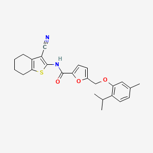 N-(3-cyano-4,5,6,7-tetrahydro-1-benzothiophen-2-yl)-5-{[5-methyl-2-(propan-2-yl)phenoxy]methyl}furan-2-carboxamide