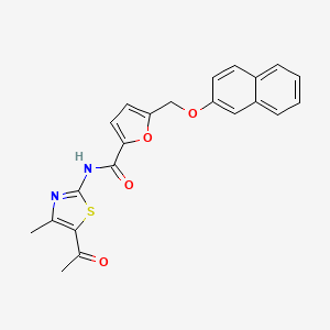 molecular formula C22H18N2O4S B3590074 N-(5-acetyl-4-methyl-1,3-thiazol-2-yl)-5-[(2-naphthyloxy)methyl]-2-furamide 