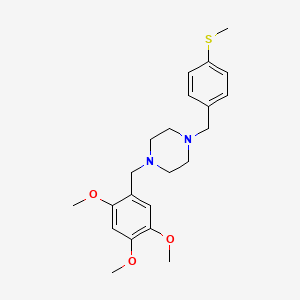 molecular formula C22H30N2O3S B3590082 1-[4-(methylthio)benzyl]-4-(2,4,5-trimethoxybenzyl)piperazine 