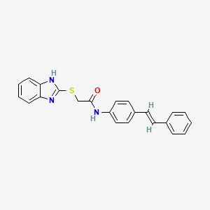 2-(1H-benzimidazol-2-ylthio)-N-[4-(2-phenylvinyl)phenyl]acetamide