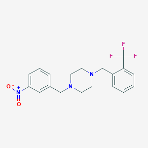 molecular formula C19H20F3N3O2 B3590103 1-(3-nitrobenzyl)-4-[2-(trifluoromethyl)benzyl]piperazine 