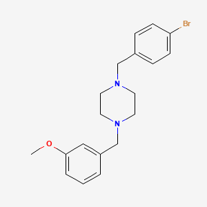 molecular formula C19H23BrN2O B3590119 1-[(4-Bromophenyl)methyl]-4-[(3-methoxyphenyl)methyl]piperazine 