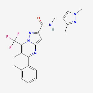 N-[(1,3-dimethyl-1H-pyrazol-4-yl)methyl]-7-(trifluoromethyl)-5,6-dihydrobenzo[h]pyrazolo[5,1-b]quinazoline-10-carboxamide