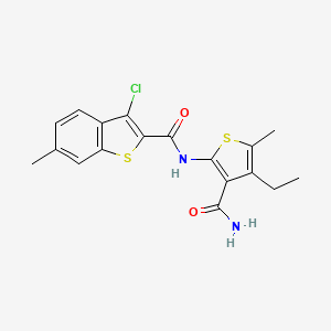 N-(3-carbamoyl-4-ethyl-5-methylthiophen-2-yl)-3-chloro-6-methyl-1-benzothiophene-2-carboxamide