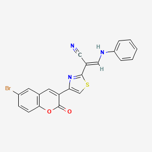 3-anilino-2-[4-(6-bromo-2-oxo-2H-chromen-3-yl)-1,3-thiazol-2-yl]acrylonitrile