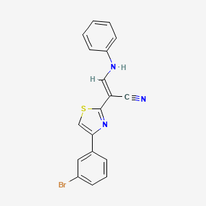 (E)-3-anilino-2-[4-(3-bromophenyl)-1,3-thiazol-2-yl]prop-2-enenitrile