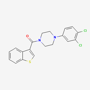 molecular formula C19H16Cl2N2OS B3590259 1-BENZOTHIOPHEN-3-YL[4-(3,4-DICHLOROPHENYL)PIPERAZINO]METHANONE 