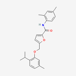 molecular formula C24H27NO3 B3590262 N-(2,4-dimethylphenyl)-5-{[5-methyl-2-(propan-2-yl)phenoxy]methyl}furan-2-carboxamide 