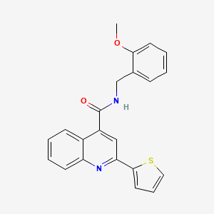 molecular formula C22H18N2O2S B3590276 N-[(2-METHOXYPHENYL)METHYL]-2-(THIOPHEN-2-YL)QUINOLINE-4-CARBOXAMIDE 