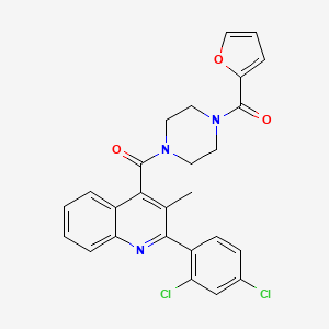 2-(2,4-dichlorophenyl)-4-{[4-(2-furoyl)-1-piperazinyl]carbonyl}-3-methylquinoline