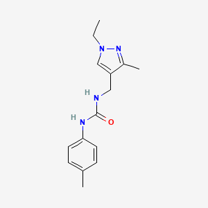 molecular formula C15H20N4O B3590339 N-[(1-ethyl-3-methyl-1H-pyrazol-4-yl)methyl]-N'-(4-methylphenyl)urea 