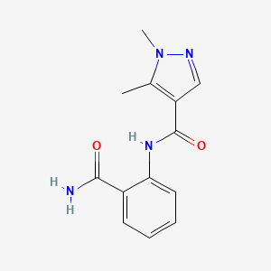 molecular formula C13H14N4O2 B3590345 N-[2-(aminocarbonyl)phenyl]-1,5-dimethyl-1H-pyrazole-4-carboxamide 