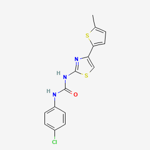 molecular formula C15H12ClN3OS2 B3590353 N-(4-chlorophenyl)-N'-[4-(5-methyl-2-thienyl)-1,3-thiazol-2-yl]urea 