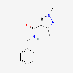 molecular formula C13H15N3O B3590357 N-benzyl-1,3-dimethyl-1H-pyrazole-4-carboxamide 