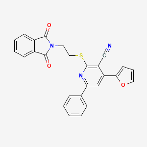 2-{[2-(1,3-DIOXO-2,3-DIHYDRO-1H-ISOINDOL-2-YL)ETHYL]SULFANYL}-4-(FURAN-2-YL)-6-PHENYLPYRIDINE-3-CARBONITRILE