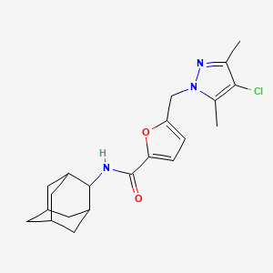 N-2-adamantyl-5-[(4-chloro-3,5-dimethyl-1H-pyrazol-1-yl)methyl]-2-furamide