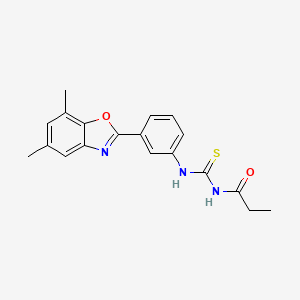 N-{[3-(5,7-dimethyl-1,3-benzoxazol-2-yl)phenyl]carbamothioyl}propanamide