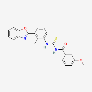 N-{[3-(1,3-benzoxazol-2-yl)-2-methylphenyl]carbamothioyl}-3-methoxybenzamide